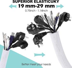 Funda de cable trenzado blanco de 6,6 pies y 2/3 pulgadas Protector de cable flexible de nailon y PE para computadora y automotriz - Product Image 4