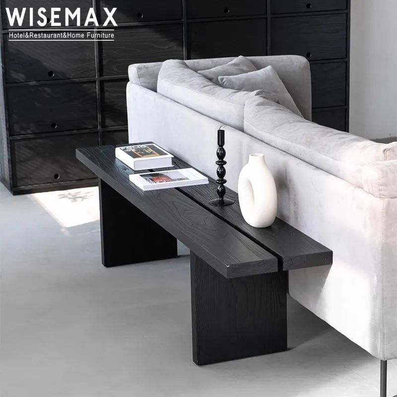 WISEMAX mobilya Minimalist Modern veranda banklar dış mekan mobilyası Park bahçe restoran Elm ahşap sandalyeler için yemek masası