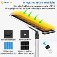 Série de lampadaires solaires à LED intégrés 100W avec panneau photovoltaïque en silicium monocristallin à haute efficacité de conversion