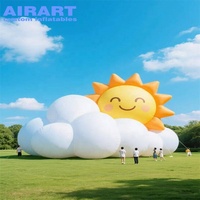 Décoration de jardin gonflable personnalisable : Nuage et Soleil mignons pour extérieur