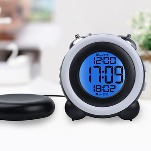 Bán buôn kép Thêm Loud rung Led ngủ huấn luyện viên thức dậy điện tử kỹ thuật số phòng ngủ thông minh đồng hồ báo thức với lịch - Product Image 1