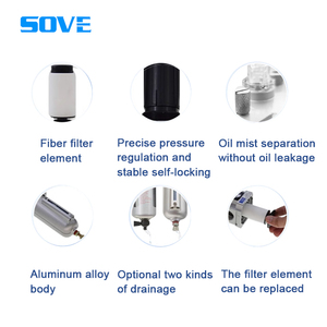Separador de Agua y Aceite de Aire FRL50, Entrada de 6 Puntos, Combinación de Tres Puntos, Filtración de Precisión, Válvula Reguladora de Presión de Aire - Product Image 2