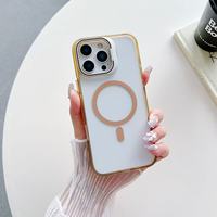 Nueva Funda Magnética Transparente con Protección de Metal para la Cámara y Soporte para iPhone 14 15 16 17 Pro Max