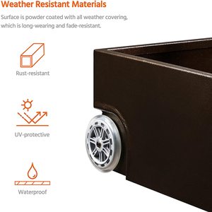 Portable En Acier Parapluie Base Stand Métal Extérieur Surélevé Jardin Lit Planteur Boîte Roues pour Légumes Fleur Herbe Patio - Product Image 2