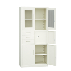 Armoire de classement moderne en acier à 4 portes avec serrure à clé pour la maison, le bureau ou l'hôpital, montage facile, conception démontable - Product Image 1