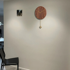 Elegant Antique Japanese Nordic Style Single Face Wall <strong>Clock</strong> Luxury <strong>Vintage</strong> Baking Paint Quiet Wood <strong>Pendulum</strong> Silent - Product Image 3