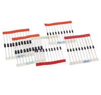 Kit de 200 diodes de 14 valeurs 1N4001 1N4004 1N4007 FL207 1N5404 1N5406 1N5408 UF4007 FR107 FR207 1N4148 1N5817 1N5819 1N5822