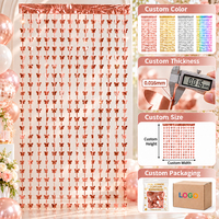 Rideau à franges papillon en feuille métallique, guirlande scintillante pour décorations de fête d'anniversaire, de mariage et de photomaton