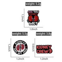 Alfileres de esmalte de riñón, insignia de equipo médico de Nefrología, broche de órgano divertido, regalo de joyería para médicos, enfermeras, amigos