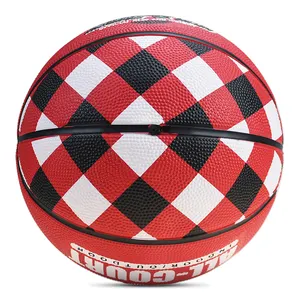 Bola Basket ukuran resmi bola basket kualitas tinggi Logo kustom Bola Basket pertandingan karet pekerjaan berat PVC