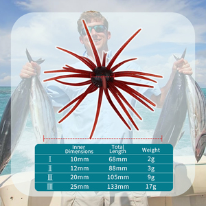 LUSHAZER TPE Señuelo de pesca de erizo de mar con tentáculos de plástico blando, flotante y de alta precisión, para lubina y trucha - Product Image 2