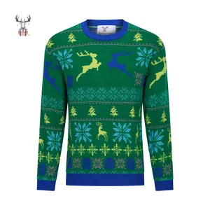 Unisex Crewneck High Quality Jacquard Knitted Christmas Custom Ugly Sweater