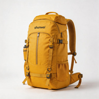 Sac à dos de randonnée professionnel personnalisé Shunwei, compatible ski, multi-sangles, jaune moutarde