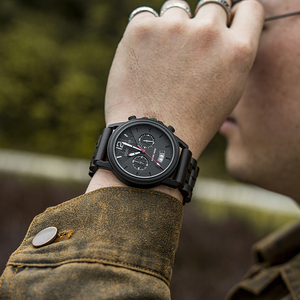 Montre Homme <span class=keywords><strong>DODO</strong></span> DEER en Acier Inoxydable et Bois de Zèbre, Style Antique et Tendance, avec Cadran en Verre - Product Image 6