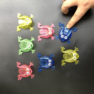 Juguete de Rana Saltarina de Plástico, Ranas Novedosas Divertidas que Rebotan al Presionar con el Dedo, para Niños, Regalos de Fiesta de Cumpleaños y Pascua, Color Aleatorio - Product Image 1