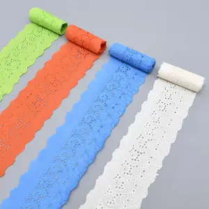 Qiao — dentelle brodée colorée de décoration d'usine, garniture en T/C, vente en gros