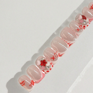Ongles carrés professionnels faits à la main, design 3D, couverture complète, à coller, pour doigts, mignons, marque MT, certifiés CE, longueur courte, 10 pièces - Product Image 3