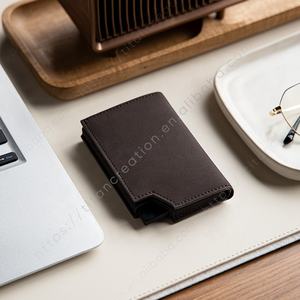 TILONSTAR TVC503 Minimalista Pop Up Wallet Crédito RFID Bloqueo de cuero Tarjeteros para hombres Regalos - Product Image 6