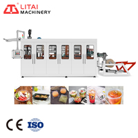 Machine de fabrication de tasses à dessert jetables en plastique PP à entraînement hydraulique entièrement automatique pour moteur PET PS PVC HIPS
