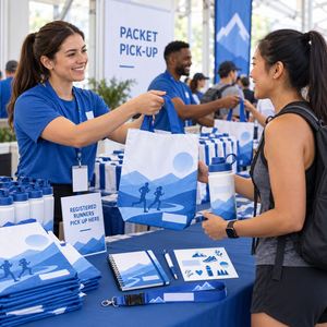 Kit de Expo Personalizado para Maratón con Bolso Plegable, Cordón, Cuaderno, Bolígrafo, Hoja de Pegatinas y Botella Deportiva para Recogida de Participantes - Product Image 3