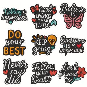 New Fashionable Embroidered <b>Black</b> White English Letters Patches for Clothing Hat Decoration Decoration - Product Image 6
