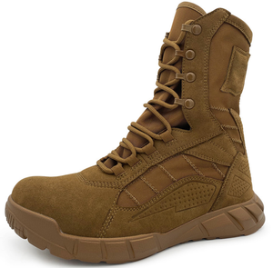 Bottes de combat légères personnalisées DFB01 Modèle 1 pour l'été au Burkina Faso, couleur coyote désertique, noir et kaki - Product Image 1