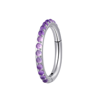 Bijoux de piercing corporel Piercing Stories G23 en titane classique avec pierres naturelles pavées, boucle d'oreille à clic