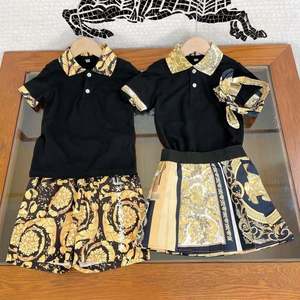 Nouvelle collection été : Vêtements haut de gamme pour enfants – Tenues assorties pour frères et sœurs (garçons et filles) – Jupes, polos et shorts pour garçons, pantalons assortis - Product Image 1