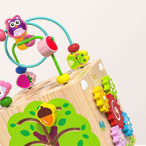<span class=keywords><strong>8</strong></span> in <span class=keywords><strong>1</strong></span> Montessori rotolamento cubo di legno giocattoli educativi giocattolo multifunzionale per i bambini - Product Image 5