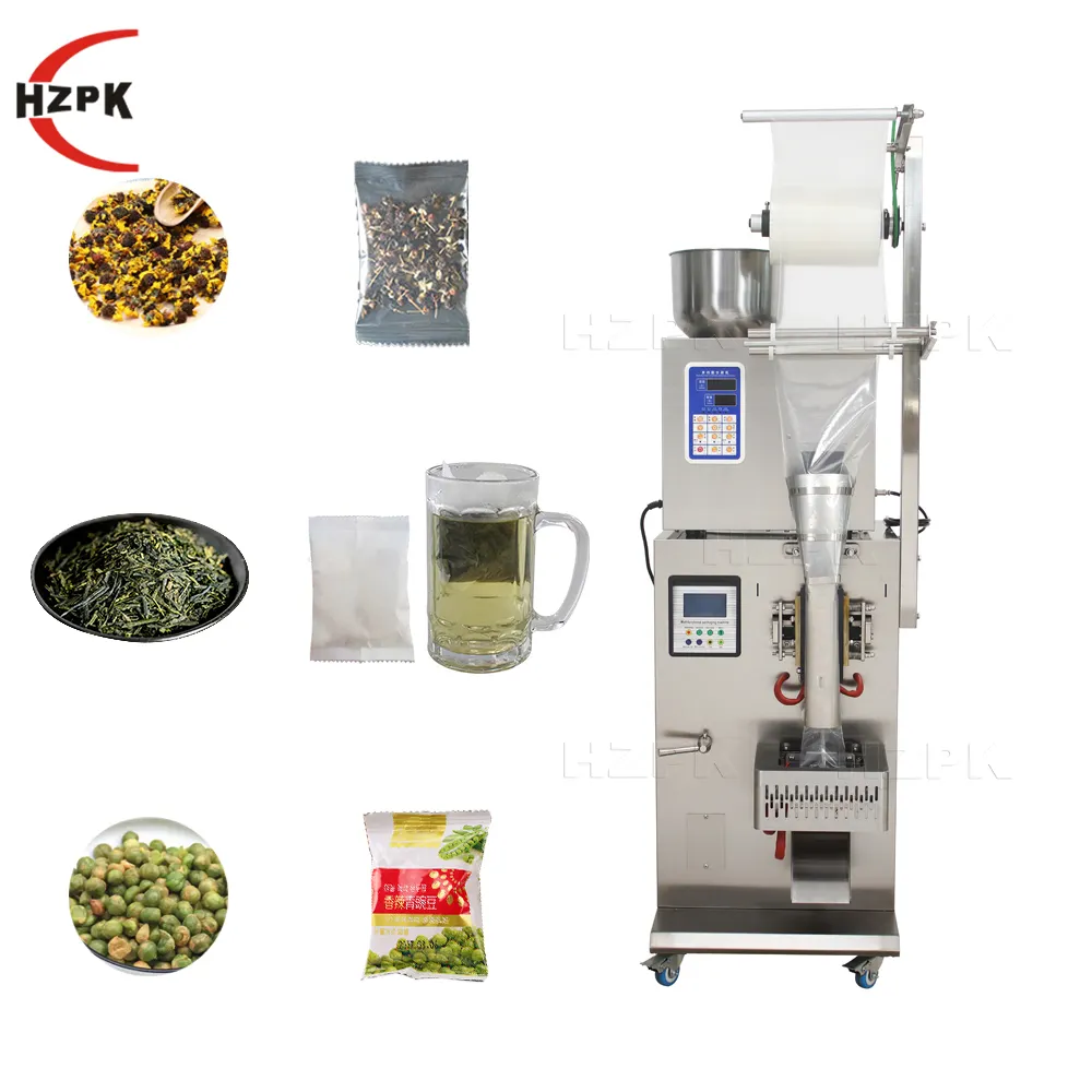 hzpk automatic weighing granule quantitative food spice dry fruit cashew nut mulit-function packaging pouch machine