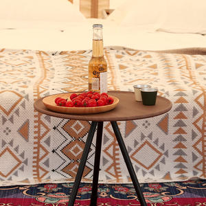 Mesa Plegable Redonda para Exteriores con Soporte de Trípode de Altura Ajustable, Mesa Portátil para Camping con Marco de Acero Inoxidable - Product Image 2