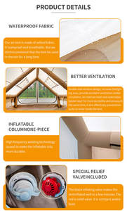 <span class=keywords><strong>Tente</strong></span> de camping <span class=keywords><strong>gonflable</strong></span> double couche pour 8 à 10 personnes, 3 chambres, <span class=keywords><strong>1</strong></span> salon, installation rapide et automatique, imperméable, <span class=keywords><strong>tente</strong></span> d'extérieur - Product Image 4