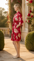 Robe Kimono Courte en Satin Personnalisée pour Femme, Imprimé Floral, Peignoir de Luxe pour Hôtel et Spa, Vêtement de Nuit et d'Intérieur, OEM