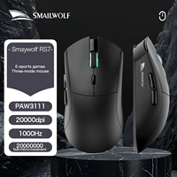 Smailwolf RS7 Souris de jeu sans fil tri-mode Capteur PAW3311 20000 DPI Taux de polling 1K 6 touches programmables Rechargeable