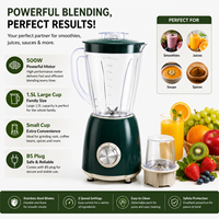 Licuadora de Cocina en Oferta, 1.5L, Motor de Cobre, 2 Velocidades, Cuchilla de Acero Inoxidable, Vaso para Moler Libre de BPA, Exprimidor Doméstico
