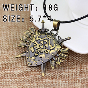 Hot Game Peripheral Jewelry the Legend of Zelda Princess Pendant <strong>Necklace</strong> Arrow <strong>Sword</strong> on Shield Charm <strong>Necklace</strong> - Product Image 2