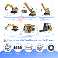 Chengji Alloy Véhicules de construction télécommandés, Camion de chantier jaune simulé sur le thème de l'ingénierie, Mini chariot élévateur télécommandé