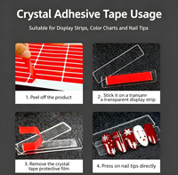 Tira Adhesiva de Doble Cara para Decoración de Uñas, Personalizada, Sin Rastro, Transparente, Sin Corte, Adhesivo Fuerte, Nano Adhesivo