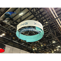 Cercle portable en aluminium imprimé sur mesure de 10x3ft bannière suspendue au plafond pour le salon commercial enseigne les foires d'exposition publicitaire