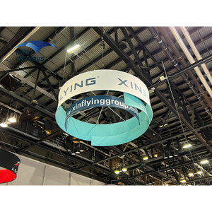 Personalizado impreso portátil de aluminio 10x3ft círculo colgante Banner Feria Comercial techo signo publicidad exposiciones ferias - Product Image 5