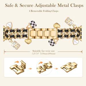 Elegante correa de metal para mujer Compatible con Apple Watch Series 10 1 SE Bonita correa de cadena Accesorios para relojes - Product Image 5