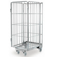 Chariot de palette de Cage de roulement de treillis de fil de Zinc d'acier de stockage de cargaison de supermarché de sécurité d'entrepôt de haute qualité