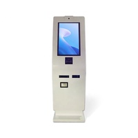 Kiosque en libre-service avec écran tactile de 21,5 pouces, scanner de code QR, imprimante thermique, caméra, paiement de factures, avec récepteur et distributeur de pièces de monnaie