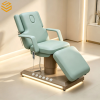 Table de massage électrique portable de luxe à 2 moteurs avec base en bois LED, table motorisée pour soins du visage, SPA, salon, hôtel, maison, magasin de massage des pieds
