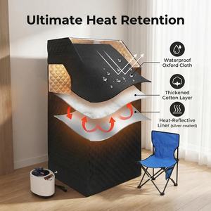 خيمة ساونا بخارية كهربائية محمولة حديثة وتقليدية لشخص واحد، صندوق ساونا داخلي يعمل بالكهرباء للشقق والفلل - Product Image 4