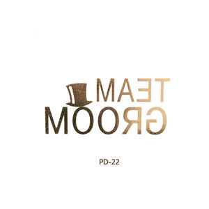 Autocollants temporaires de tatouages de mariage de mariée d'équipe métallique pour des conceptions de Glam de timbre chaud de partie nuptiale - Product Image 3