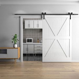 WEKIS Modern Single Panel Sliding Barn Door Installation Hardware <b>Kits</b> Screw Y-Shape Design Steel 250lbs Capacity Soundproof - Product Image 6