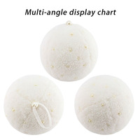 Boule de Noël en mousse vintage faite à la main avec des perles blanches pour la décoration de l'arbre de Noël, cadeau de fête