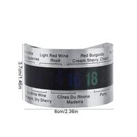 Thermomètre à vin en acier inoxydable FSE, bande de thermomètre à vin en cristal liquide 430, thermomètre à vin changeant de couleur sensible à la température