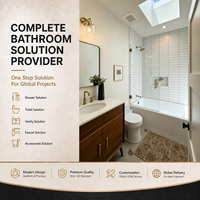 Ensemble de salle de bain complet moderne et robuste de luxe sur mesure avec finition mate, robinet en laiton, baignoire, toilette intelligente, solution tout-en-un
